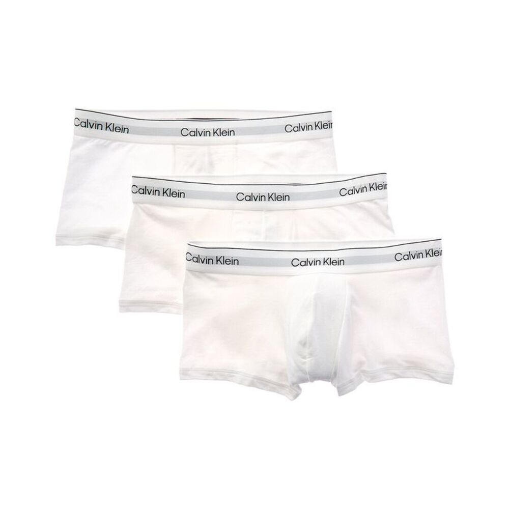 Calvin Klein Mens Low Rise Trunk 3-Pack, White